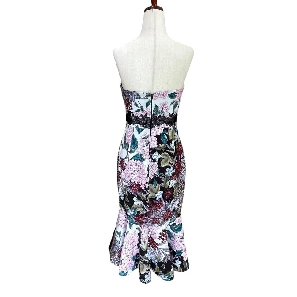 NWT Keepsake Label Lost Dreams Bodycon Midi Strapless Flounce Hem Dress XS Small - Picture 7 of 12